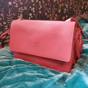 Il Bisonte Vacchetta pink leather purse